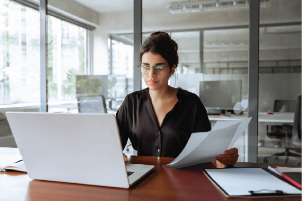 Women working on a computer